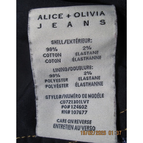 Alice + Olivia Jeans Jumpsuit Size 24 Denim Dark Halter Neck Full Zip Flare - Picture 14 of 14